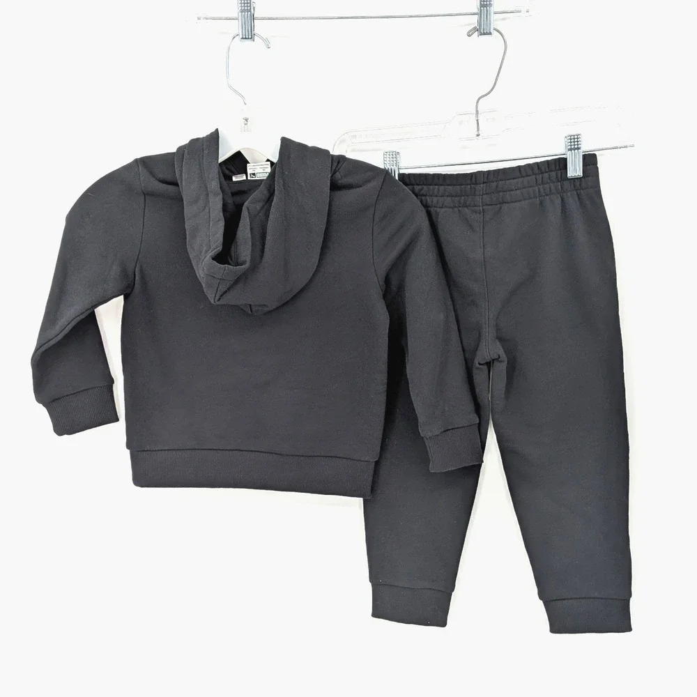 Puma black logo hoodie jogger set youth XXS 3 4 athletic activewear - Picture 2 of 8